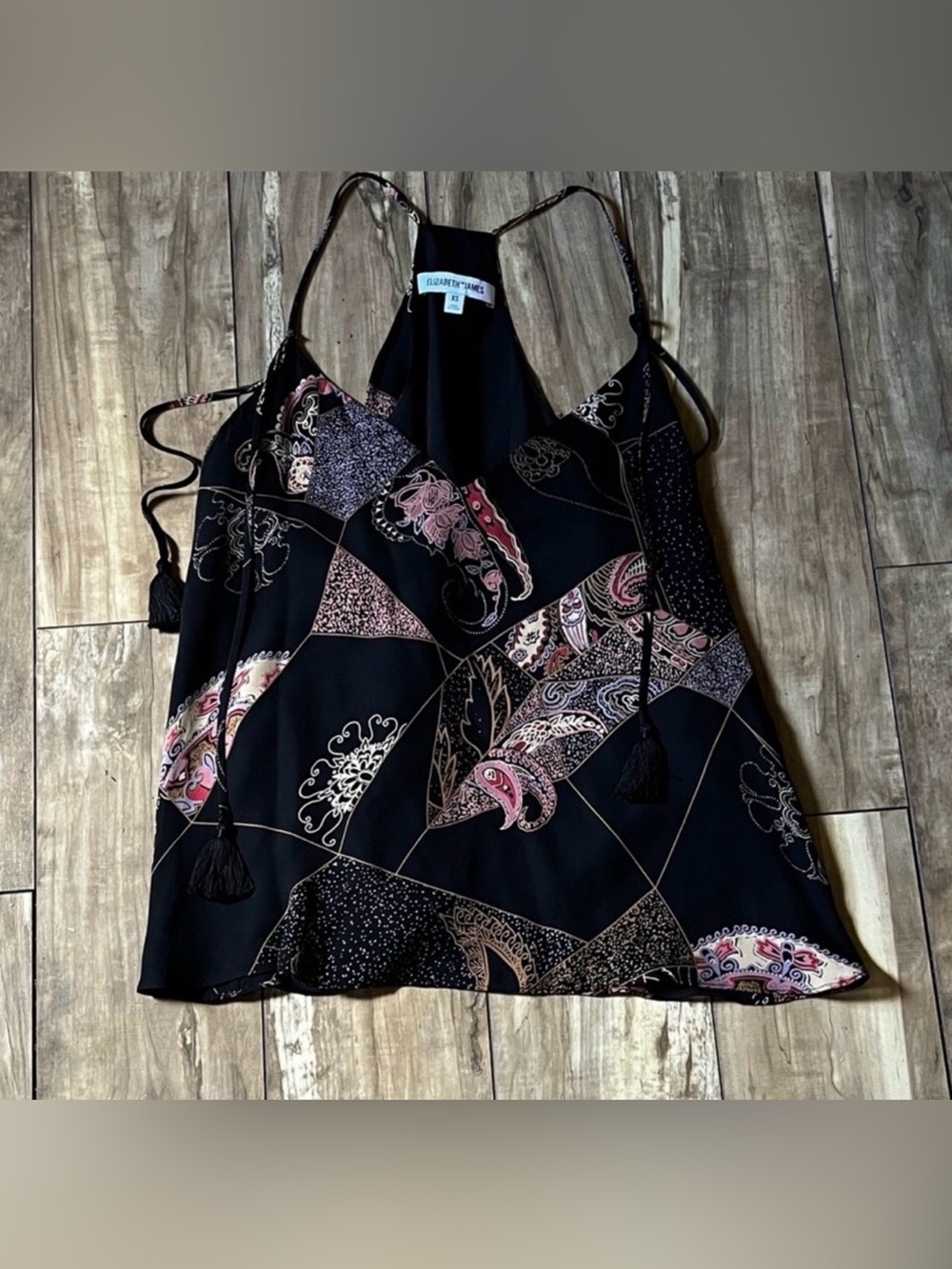 Elizabeth and James "Luella" Silk Patchwork Print Tank Top Size XS